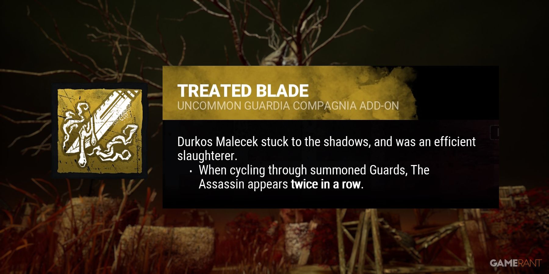 dead by daylight the knight treated blade addon