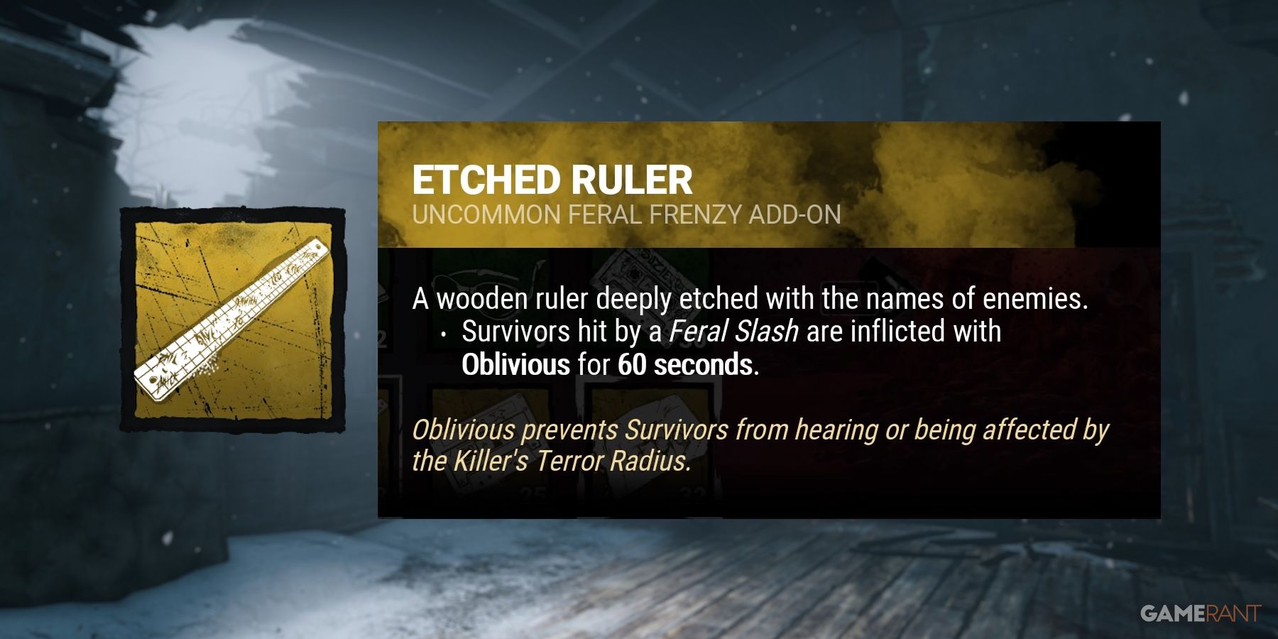 dead by daylight the legion etched ruler addon