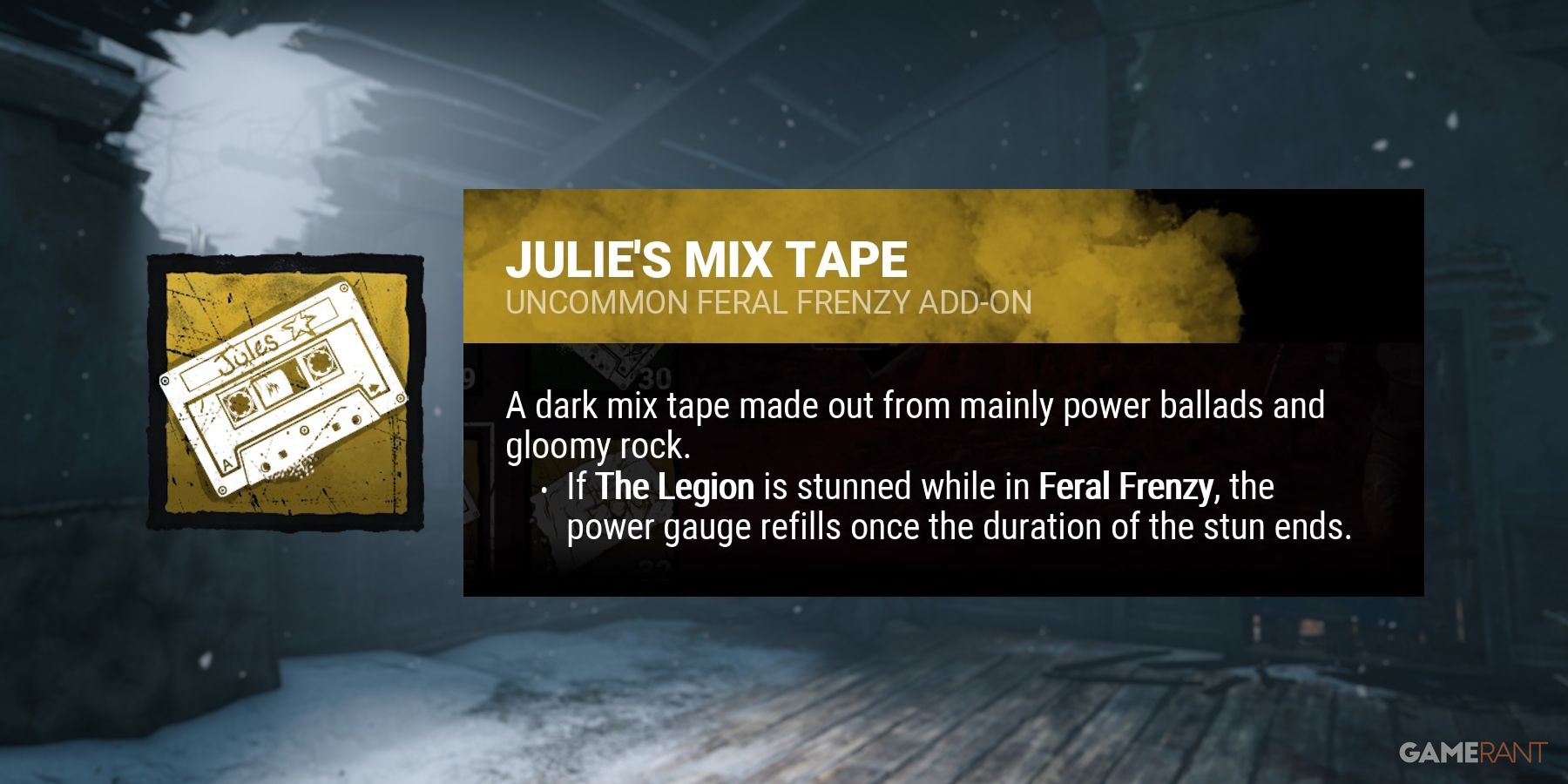 dead by daylight the legion julie's mix tape addon