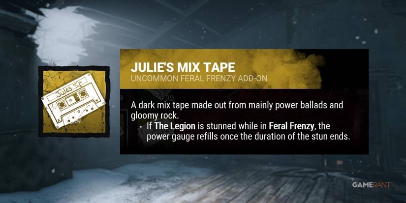 dead by daylight the legion julie's mix tape addon