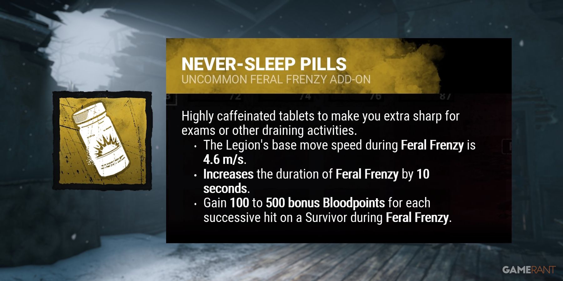 dead by daylight the legion never-sleep pills addon