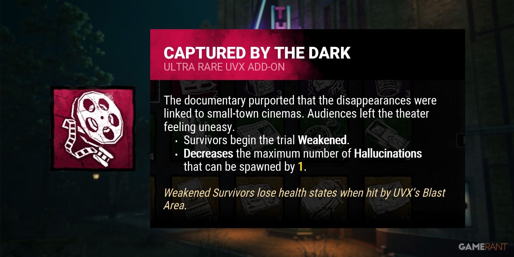 dead by daylight the unknown captured by the dark addon