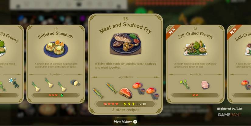 loz totk electro meat and seafood fry