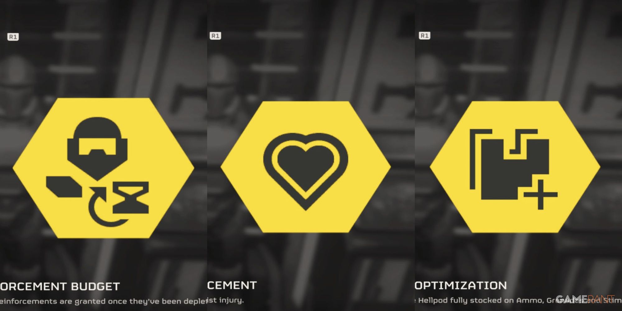 Three Icons For Boosters In Helldivers 2