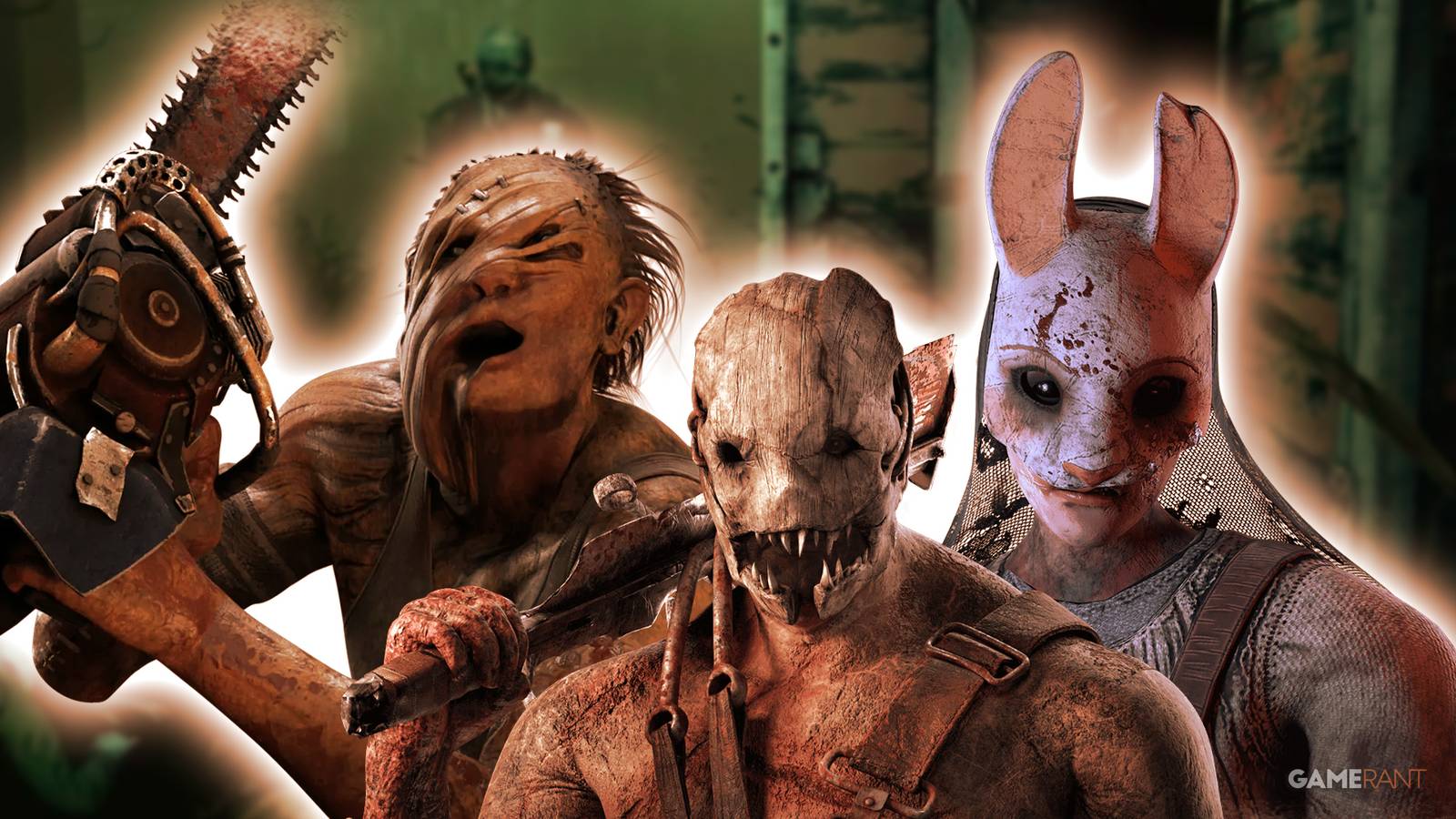 Dead By Daylight killers Max Thompson Jr. The Hillbilly, Evan MacMillan Trapper, Anna The Huntress