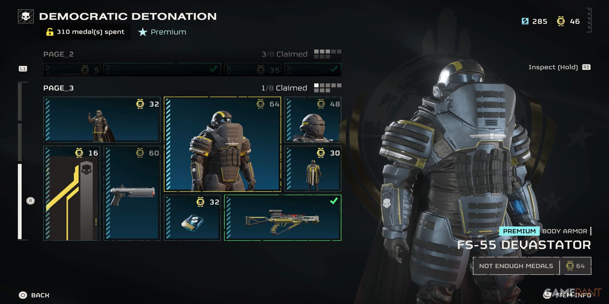 The heavy armor from the Democratic Detonation Warbond