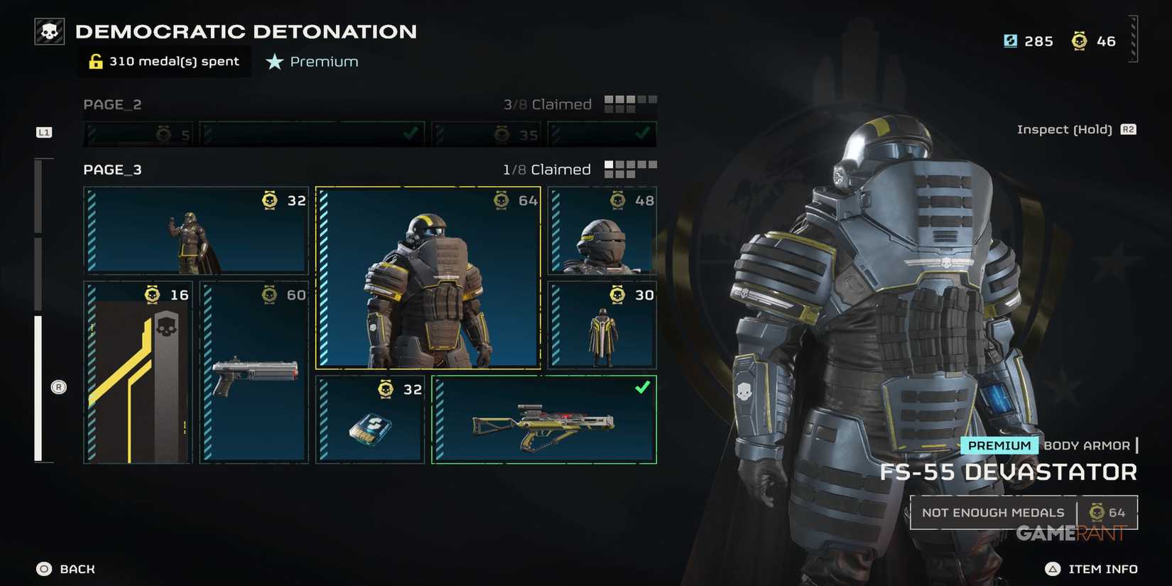 The heavy armor from the Democratic Detonation Warbond