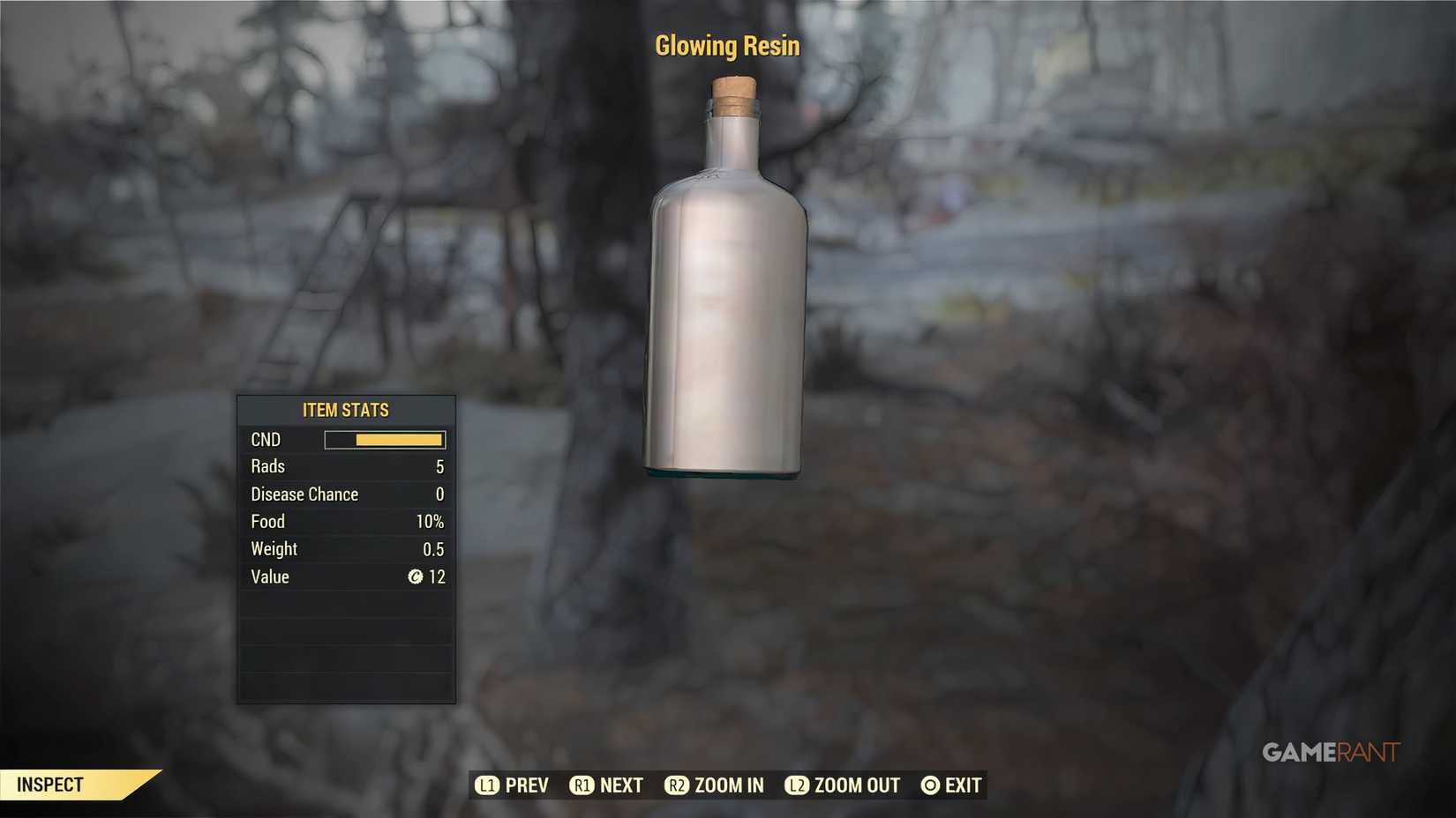 Glowing Resin on A Tree in Fallout 76