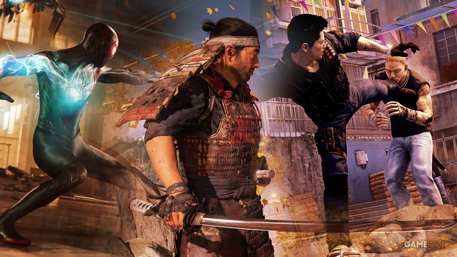 Marvel's Spider-Man 2, Ghost Of Tsushima, Sleeping Dogs