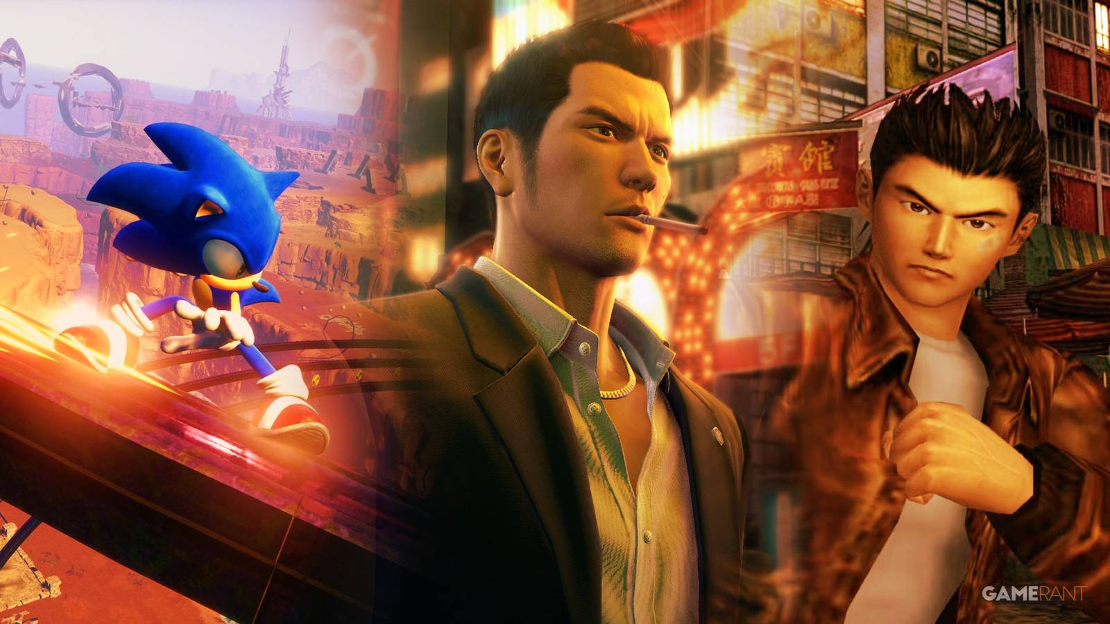 Sega games Sonic Frontiers, Yakuza 0, Shenmue 2