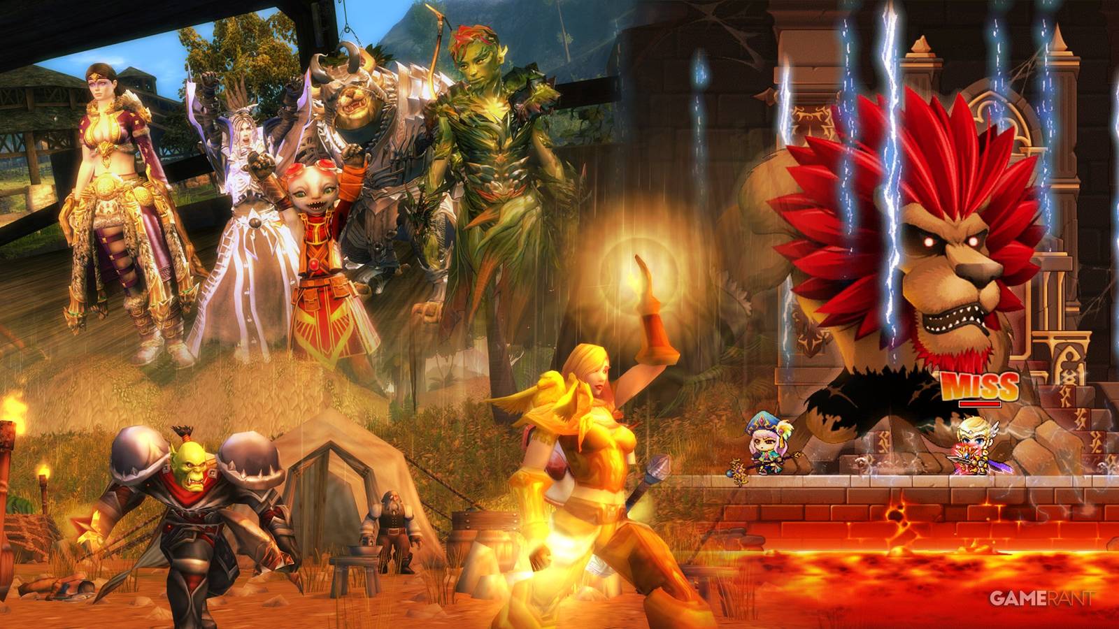 MMO Games Guild Wars 2, World of Warcraft, MapleStory