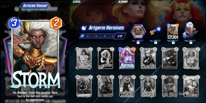 Marvel Snap ARTGERM HEROINES Album Storm