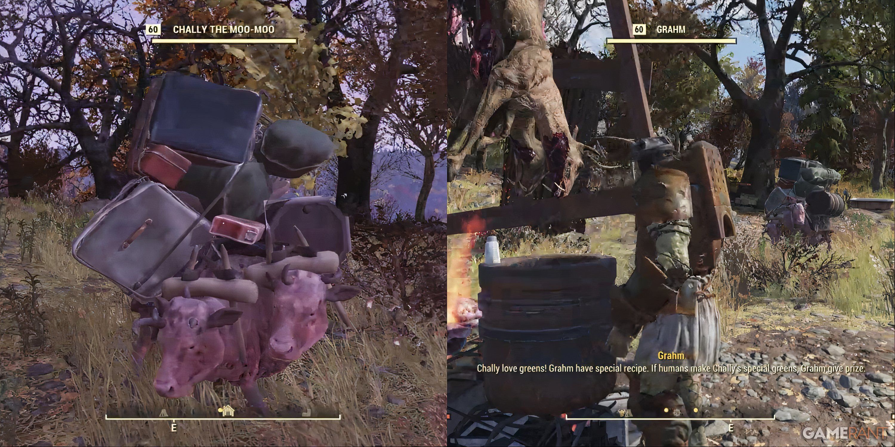 Chally The Moo Moo And Grahm in Fallout 76