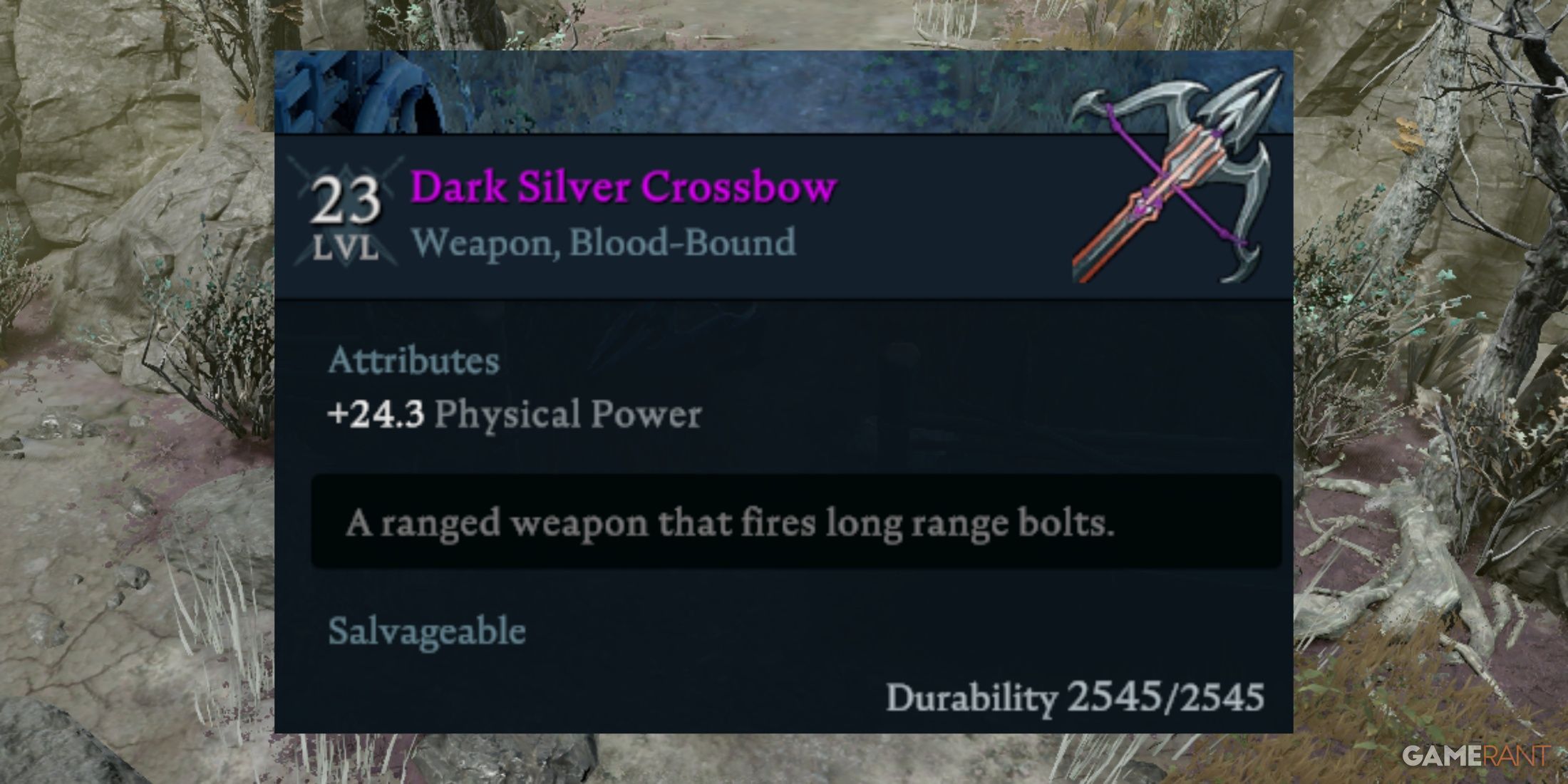 Dark Silver Crossbow In V Rising