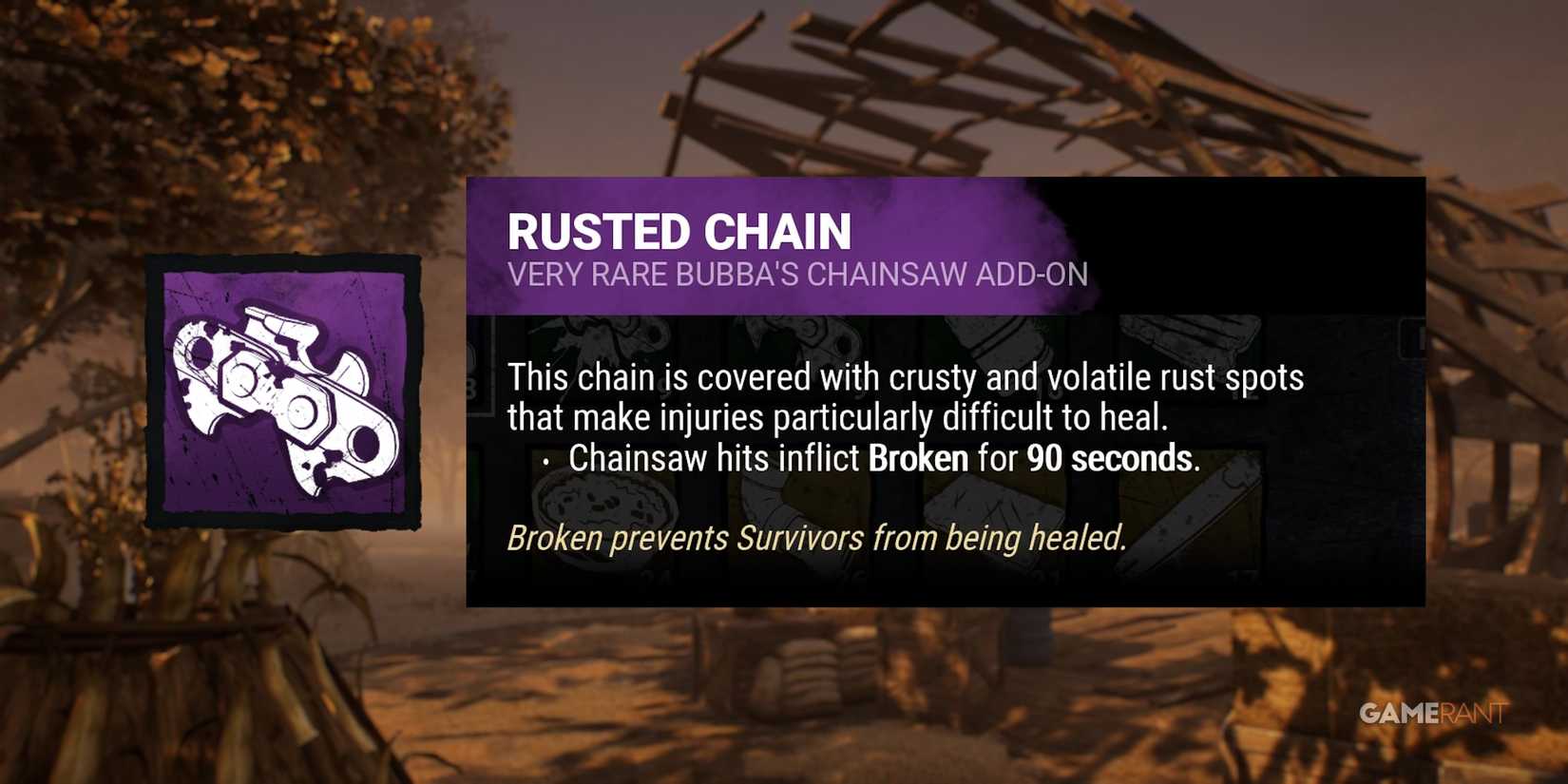dead by daylight the cannibal rusted chain addon