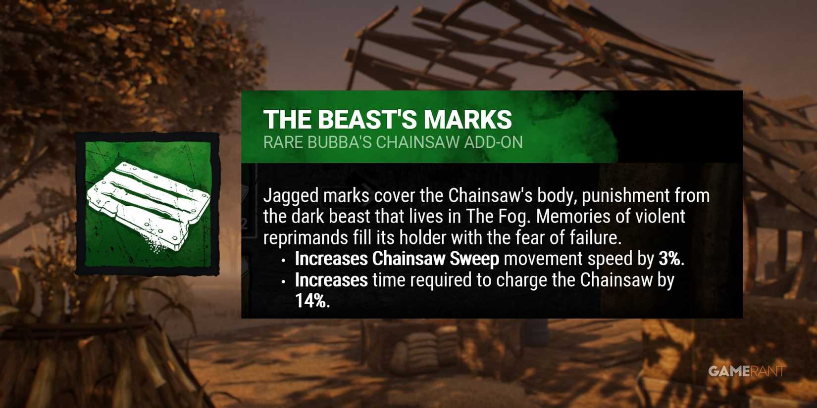 dead by daylight the cannibal the beast's marks addon