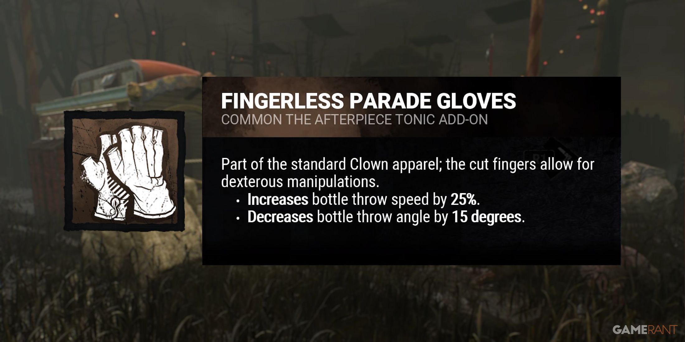 dead by daylight the clown fingerless parade gloves addon