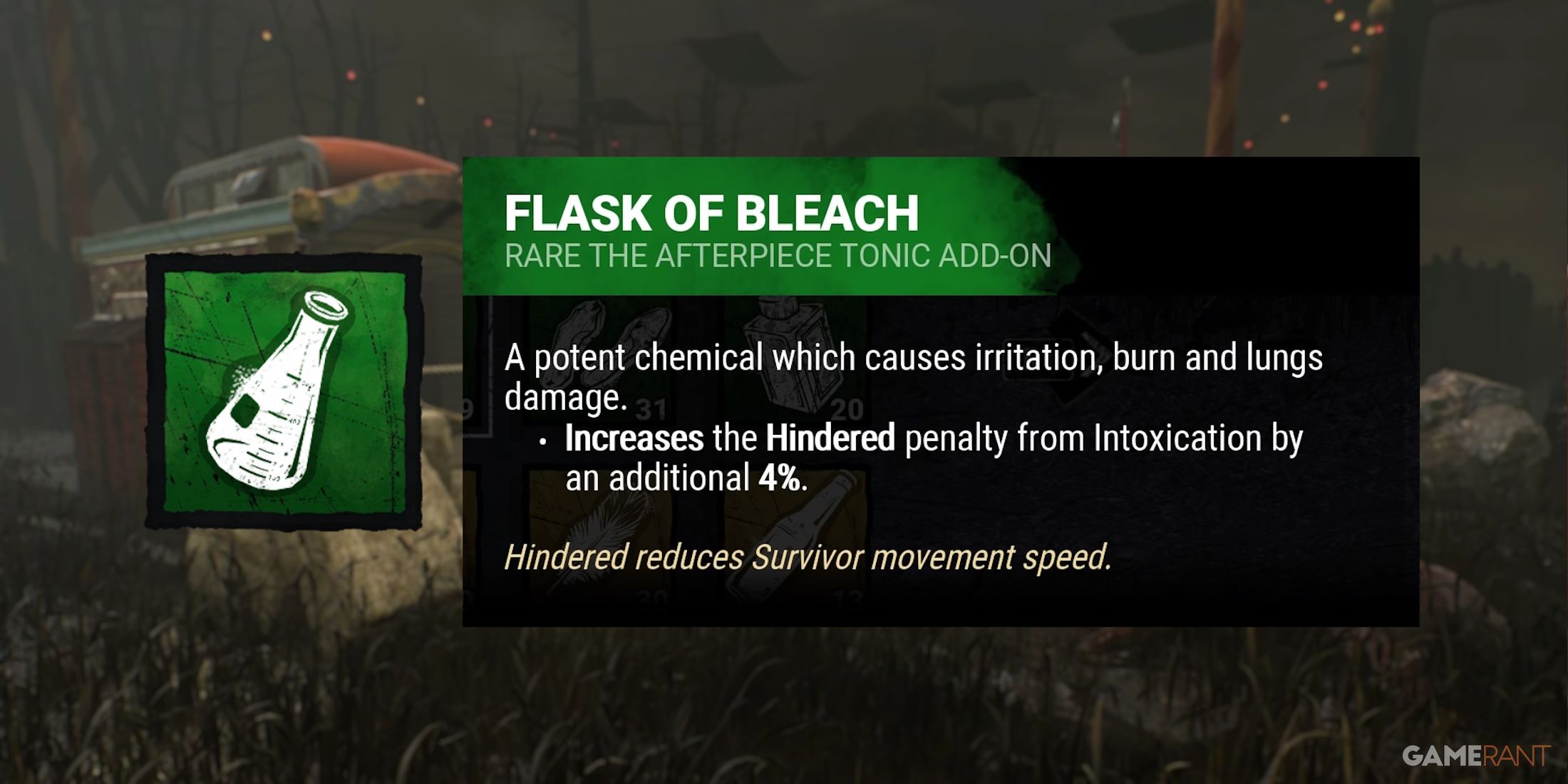 dead by daylight the clown flask of bleach addon