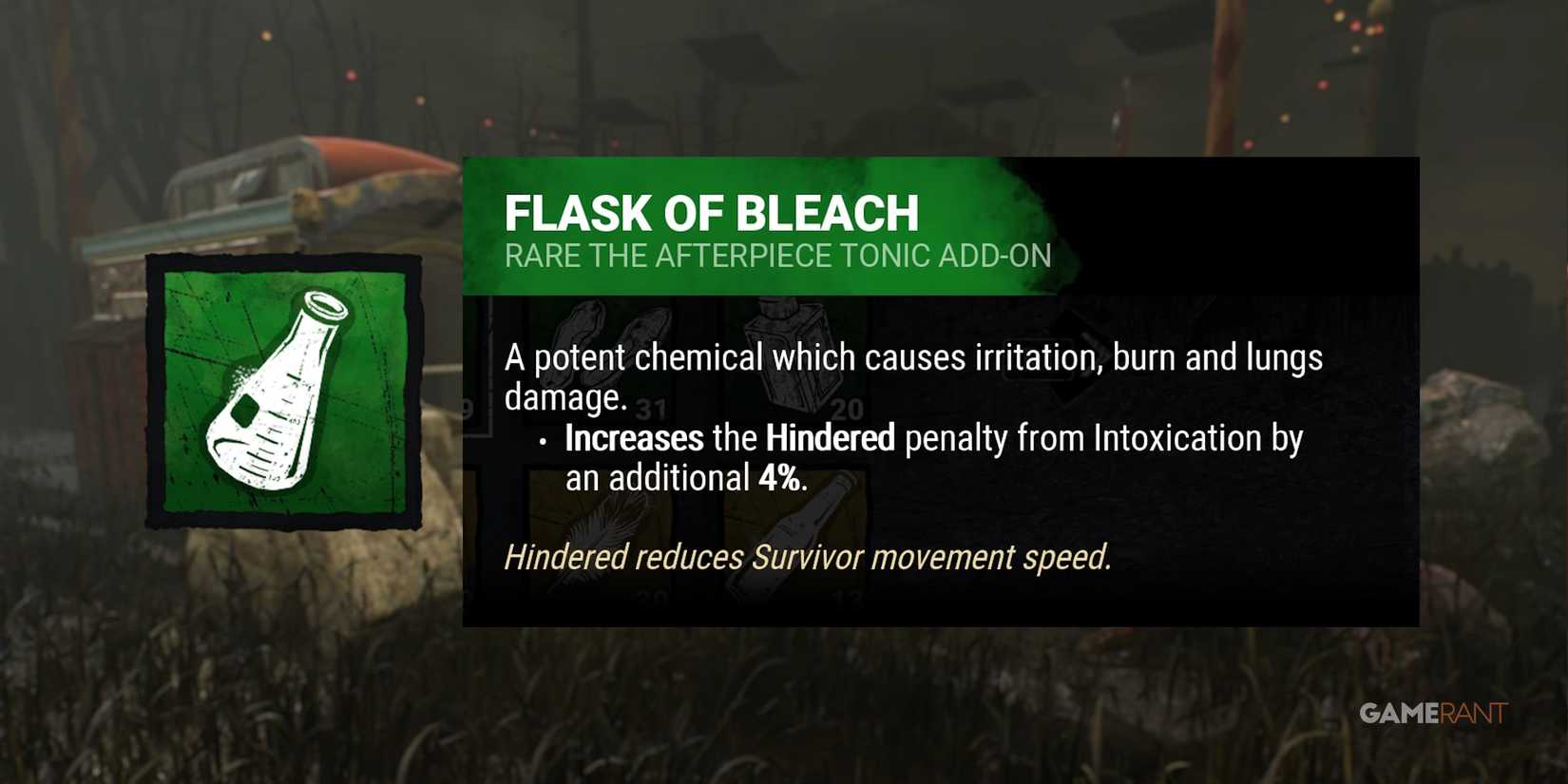 dead by daylight the clown flask of bleach addon