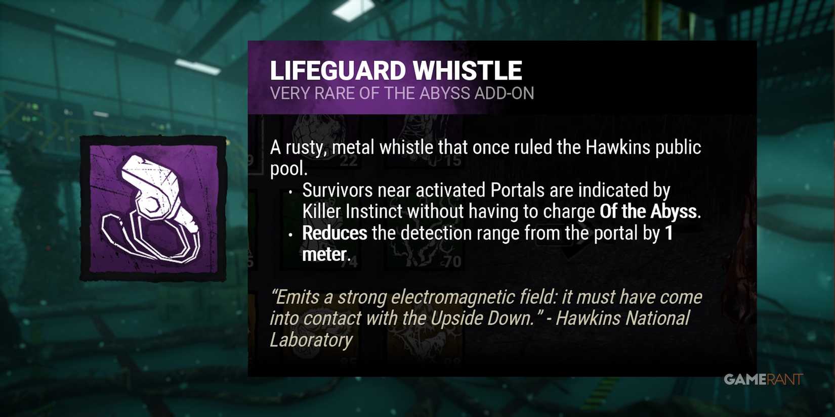 dead by daylight the demogorgon lifeguard whistle addon