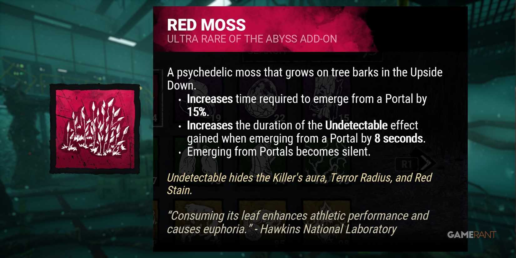 dead by daylight the demogorgon red moss addon