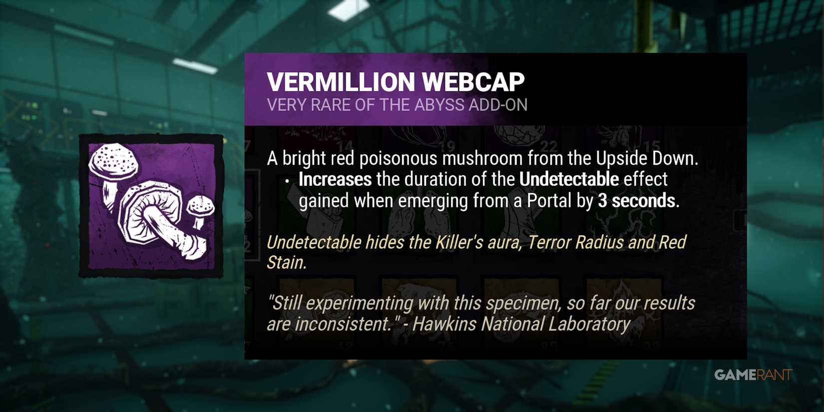 dead by daylight the demogorgon vermillion webcap addon
