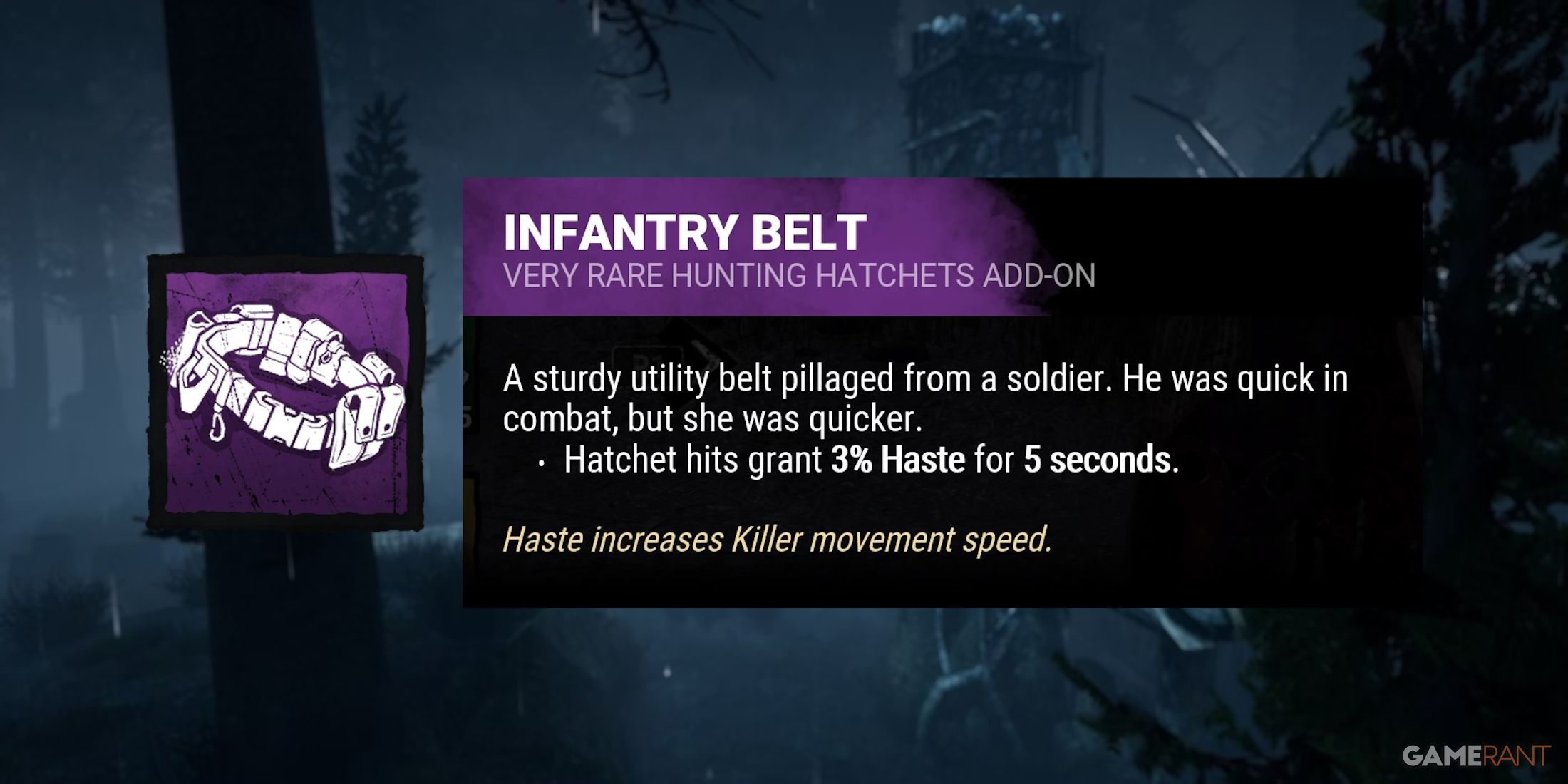 dead by daylight the huntress infantry belt addon