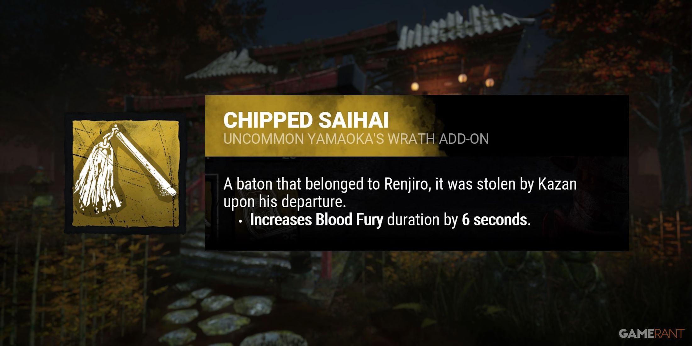 dead by daylight the oni chipped saihai add-on