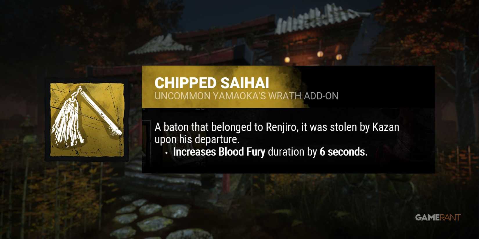 dead by daylight the oni chipped saihai add-on