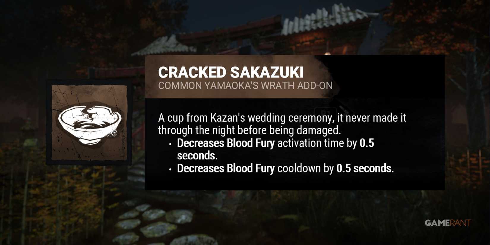 dead by daylight the oni cracked sakazuki add-on