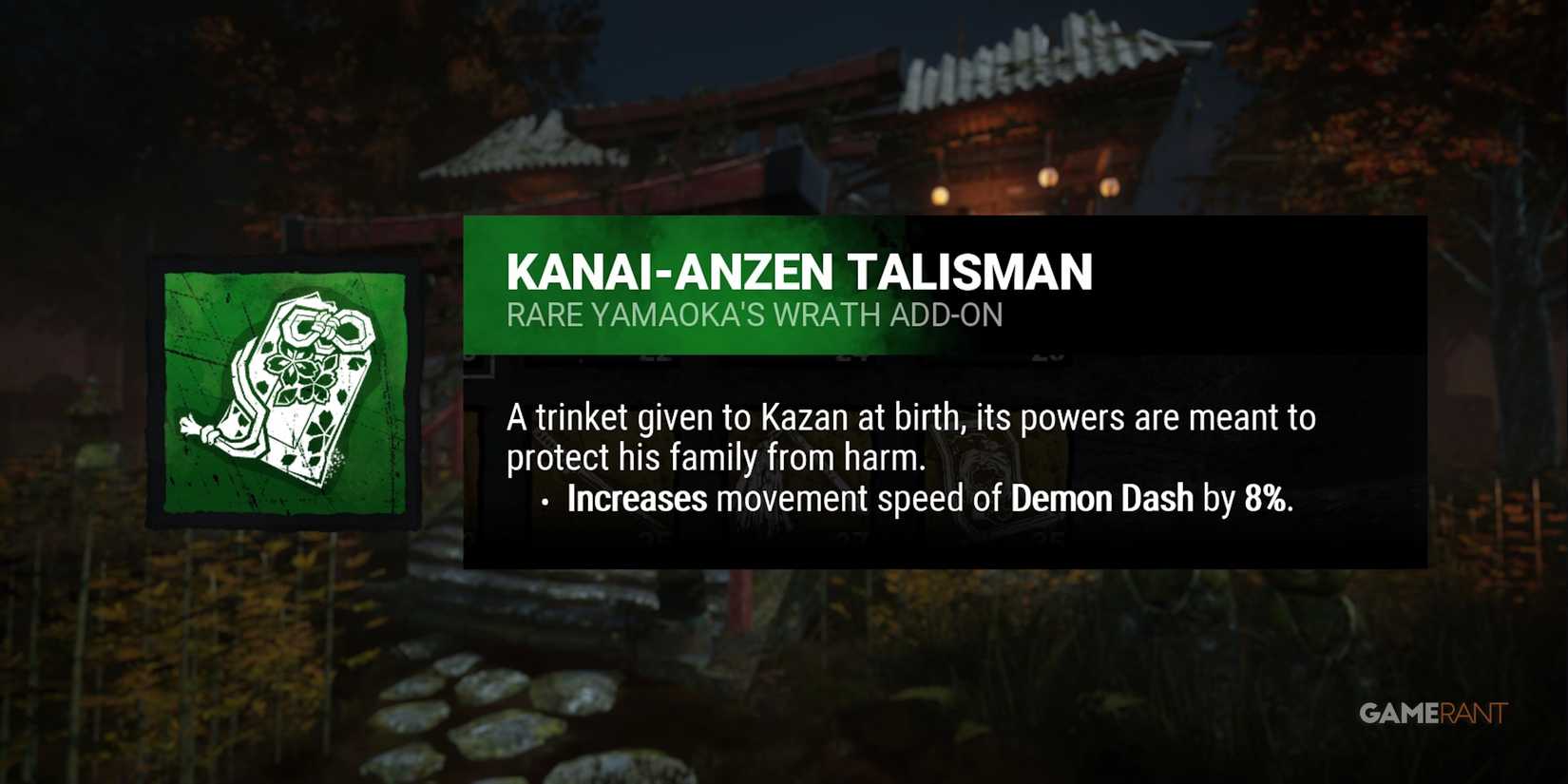dead by daylight the oni kanai-anzen talisman add-on