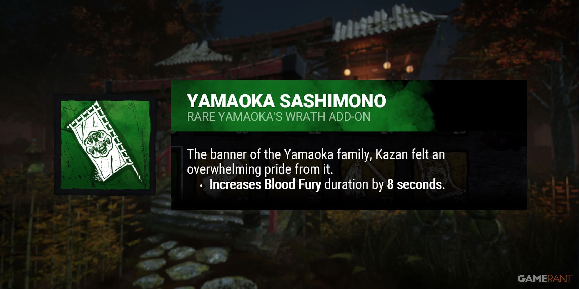 dead by daylight the oni yamaoka sashimono add-on
