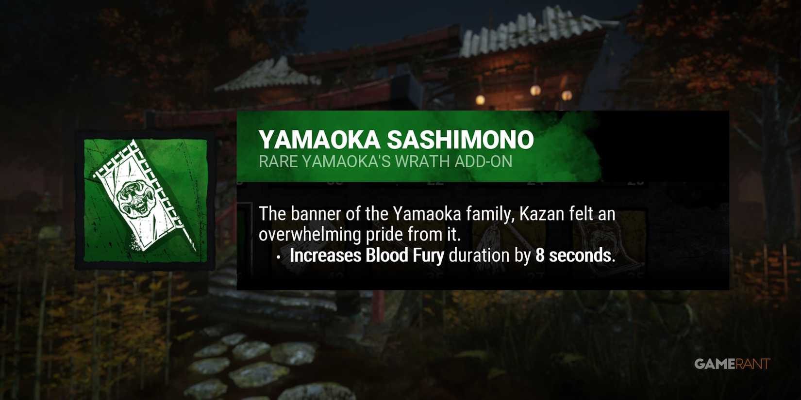 dead by daylight the oni yamaoka sashimono add-on
