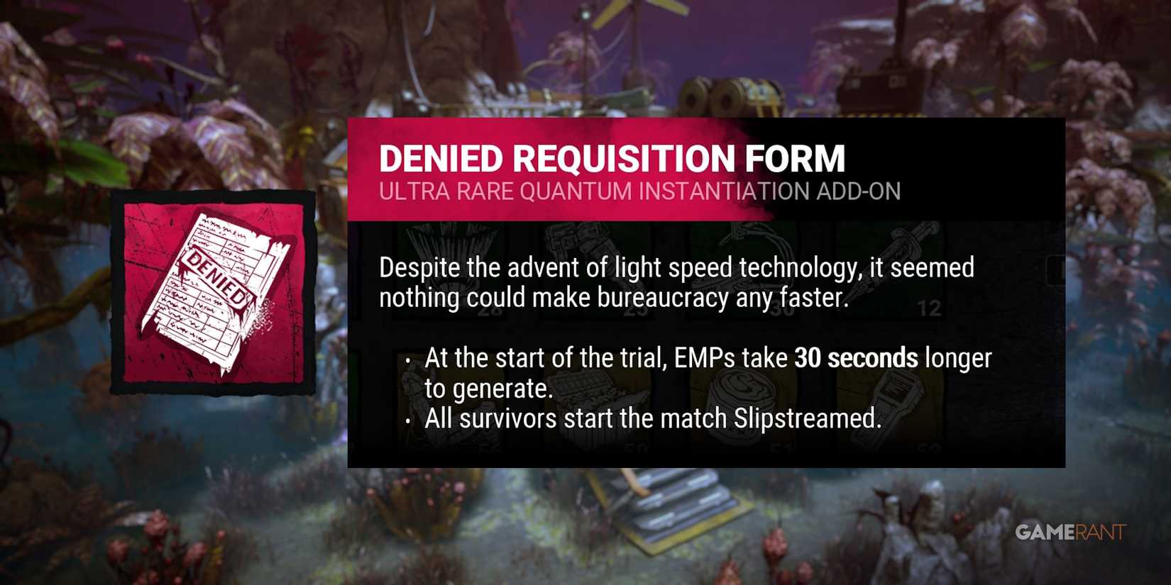 dead by daylight the singularity denied requisition form addon
