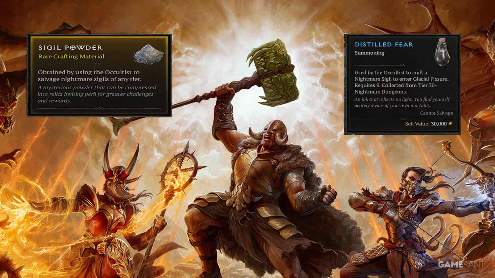 Diablo 4 Season 4 Sigil Powder and Distilled Fear