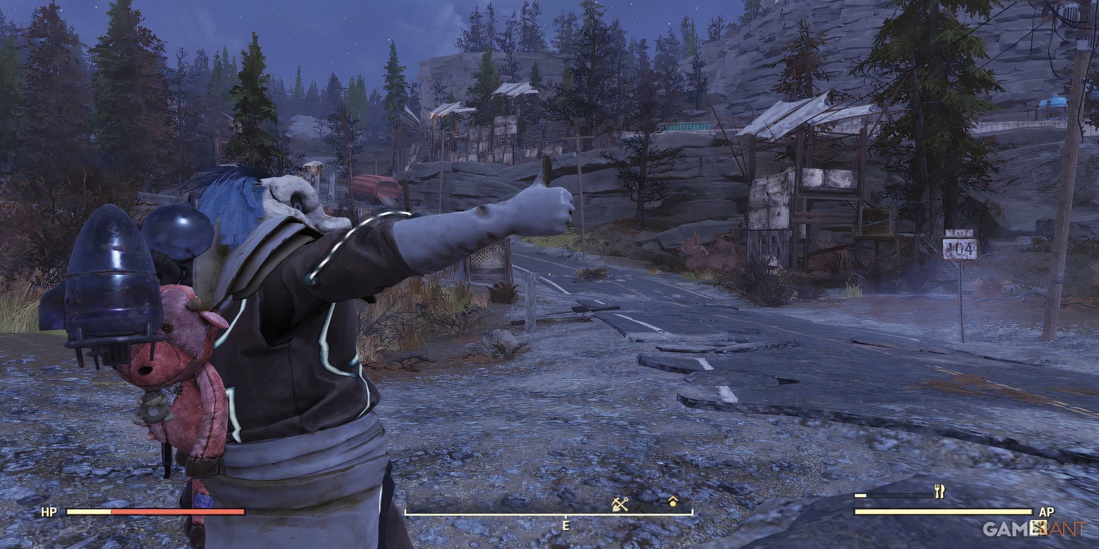 Friendly Player Doing A Thumb Up Emote in Fallout 76