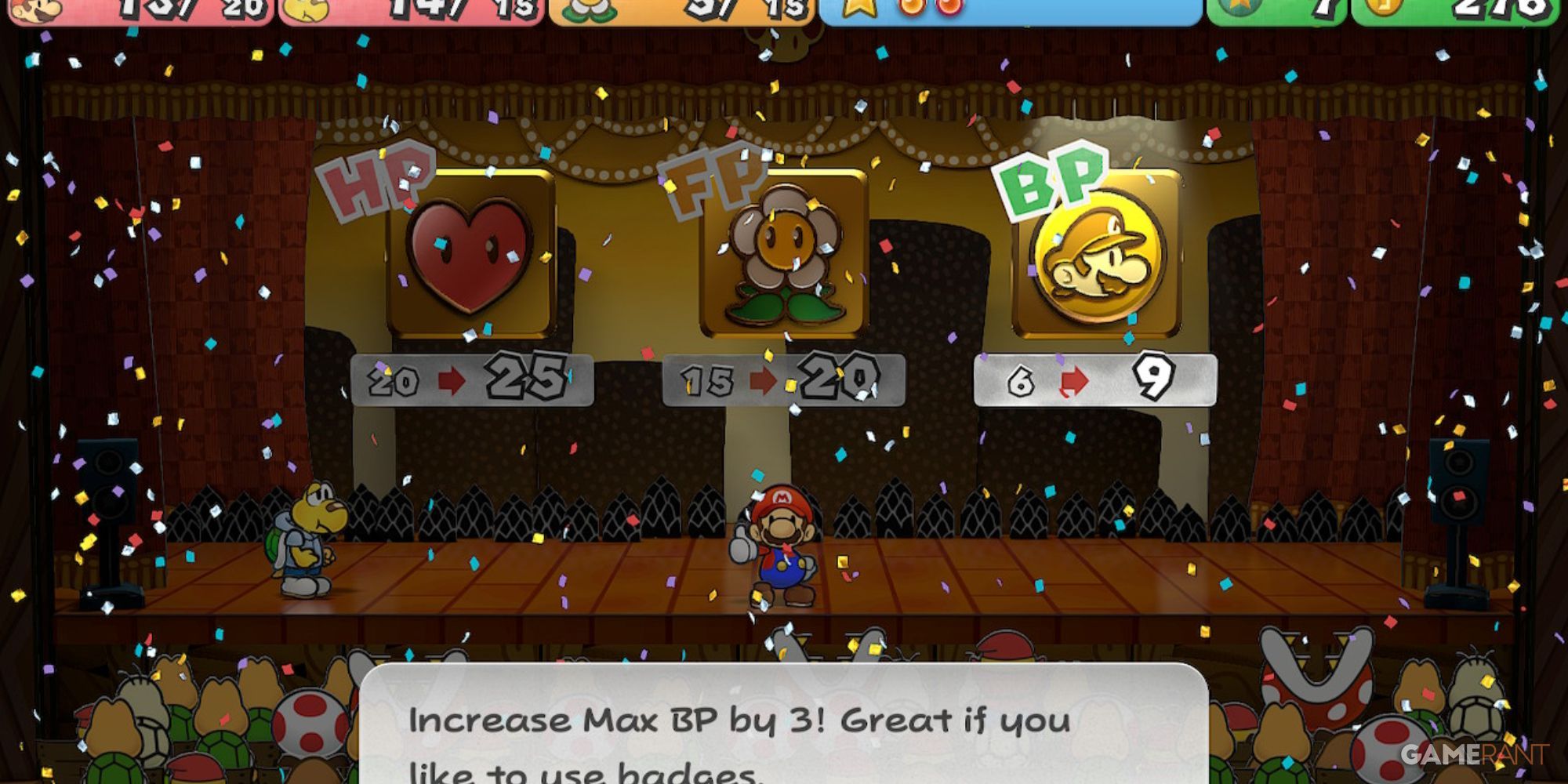 Paper Mario: The Thousand-Year Door - BP (Level Up)