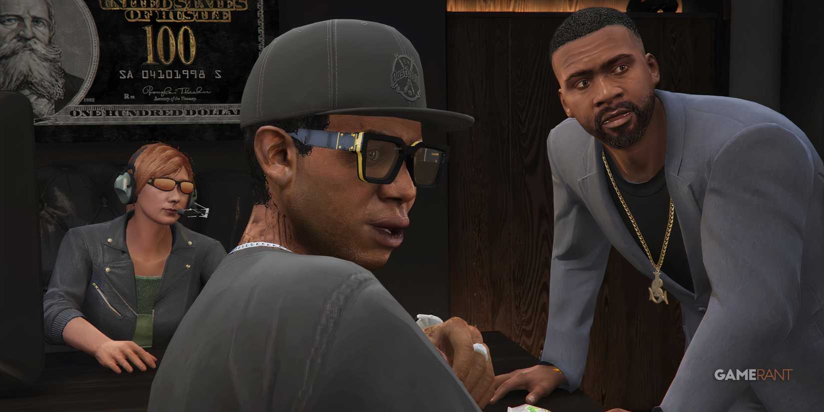 Lamar, Franklin, and the GTA Online Protagonist Sitting