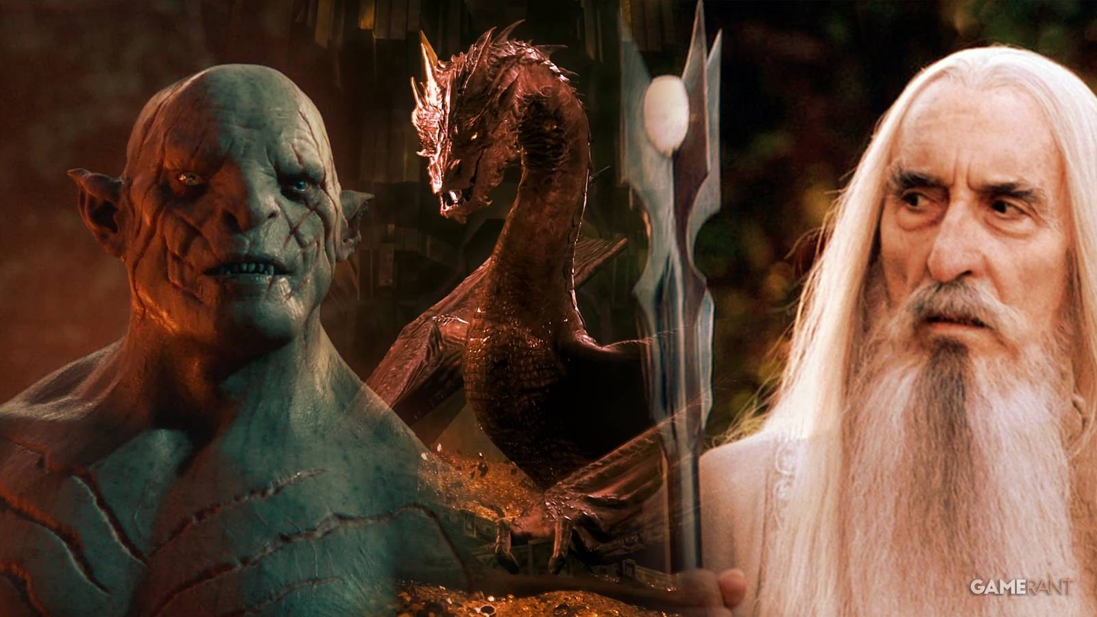 Lord Of The Rings Villains Azog, Smaug, Saruman