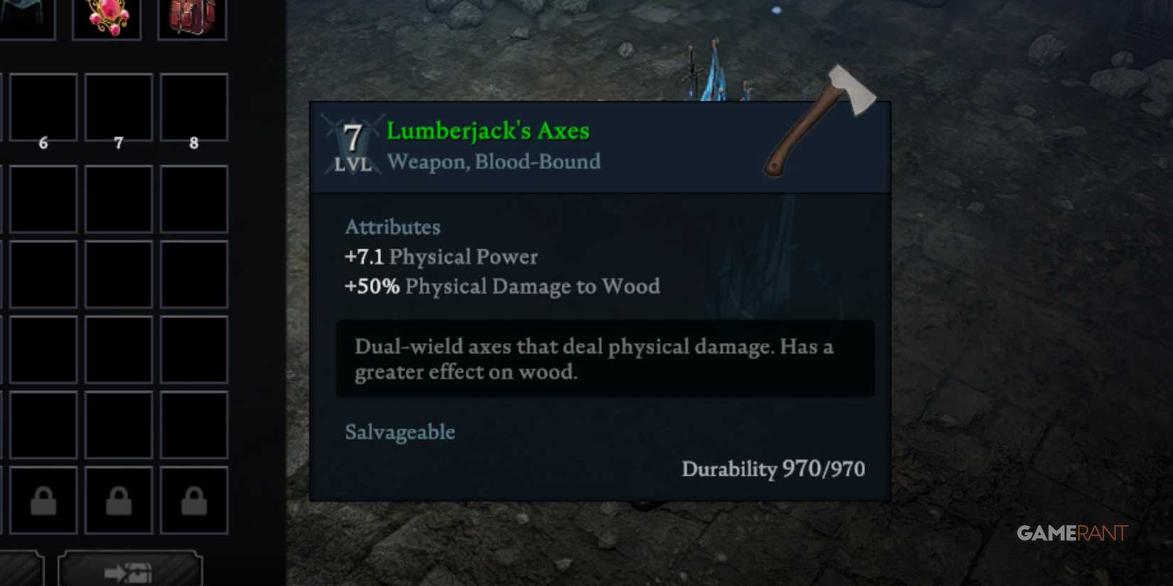 Lumberjack's Axes In V Rising