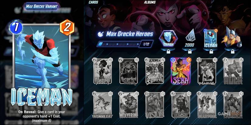 Max Grecke Heroes Ice Man Marvel Snap Album