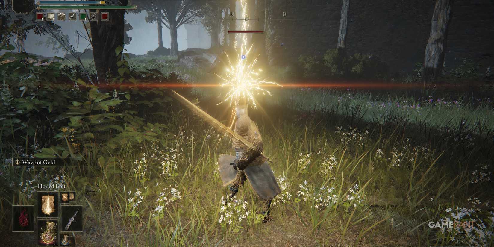 Elden Ring: Best Lightning Spells, Ranked Summoning a large bolt of lightning in a forest