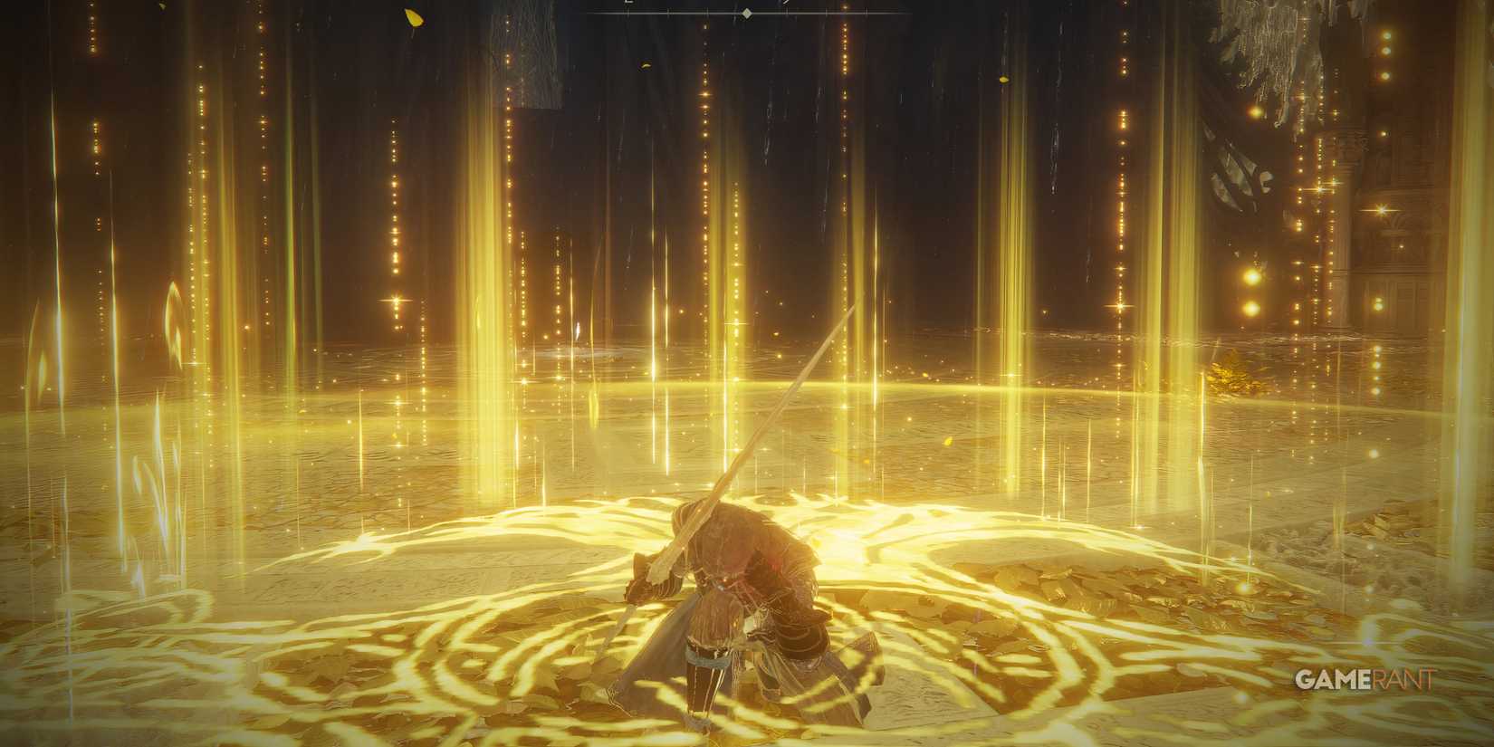 Elden Ring: Best Erdtree Incantations, Ranked casting a golden spell near the erdtree