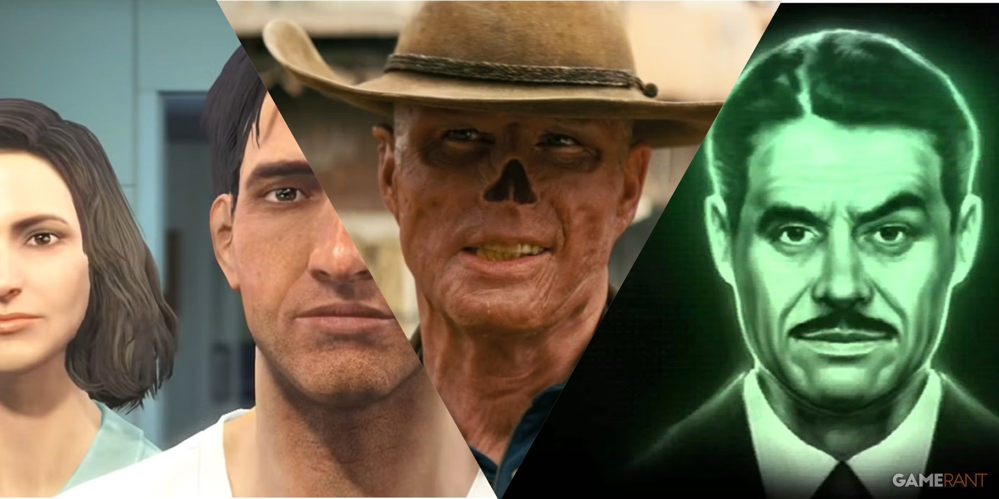 Sole Survivor from Fallout 4, The Ghoul from the Amazon Show, and Mr. House from New Vegas