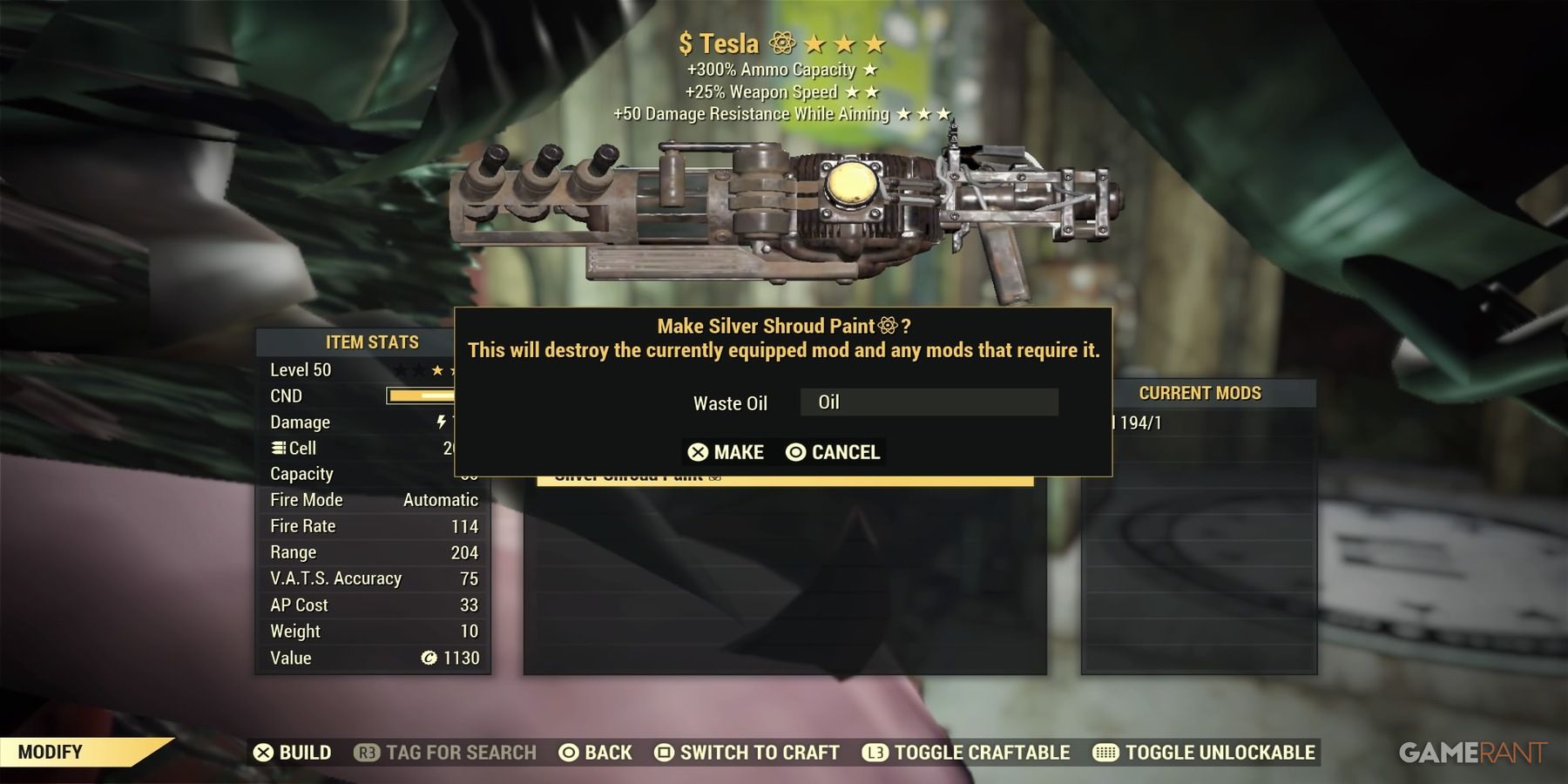 Modifying Weapons in Fallout 76