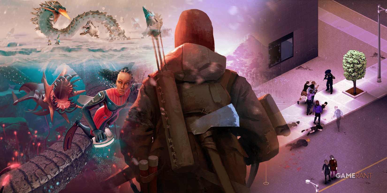 Survival Games Subnautica, The Long Dark, Project Zomboid