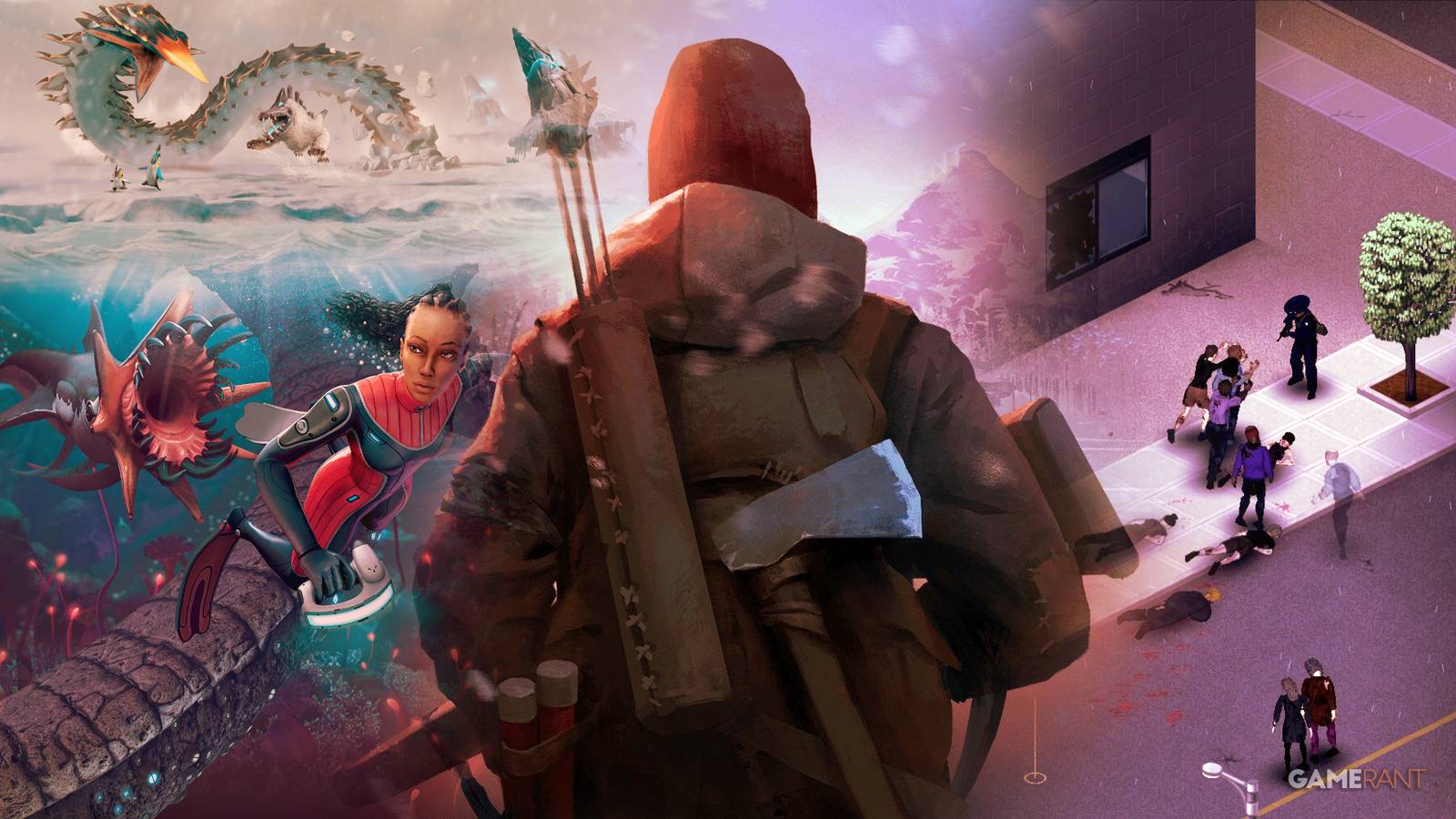 Survival Games Subnautica, The Long Dark, Project Zomboid