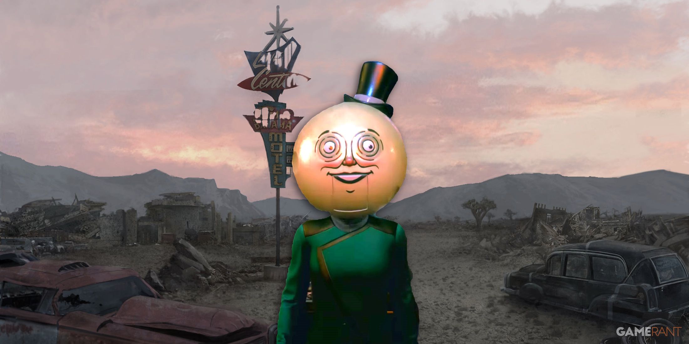 Outer Worlds moon man over Fallout New Vegas concept art