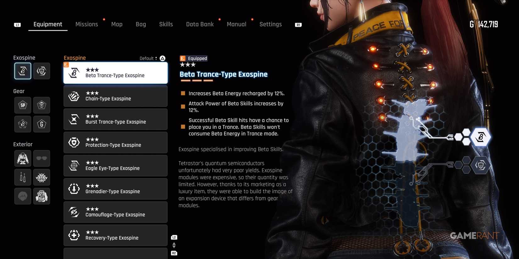 Stellar Blade: Beta Trance-type Exospine