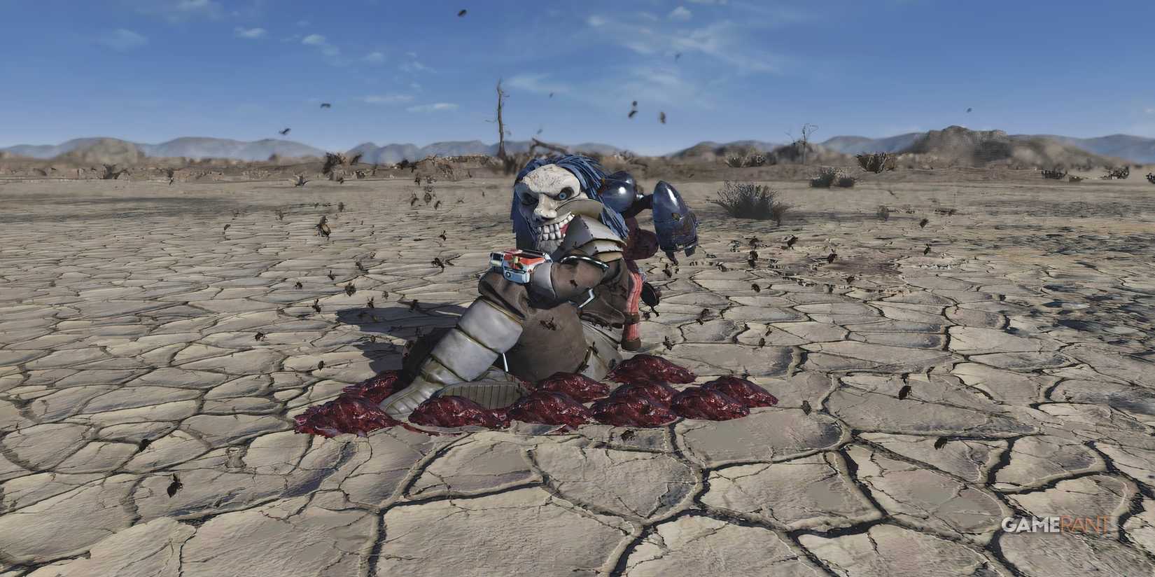 Player Sitting In Flies in Fallout 76